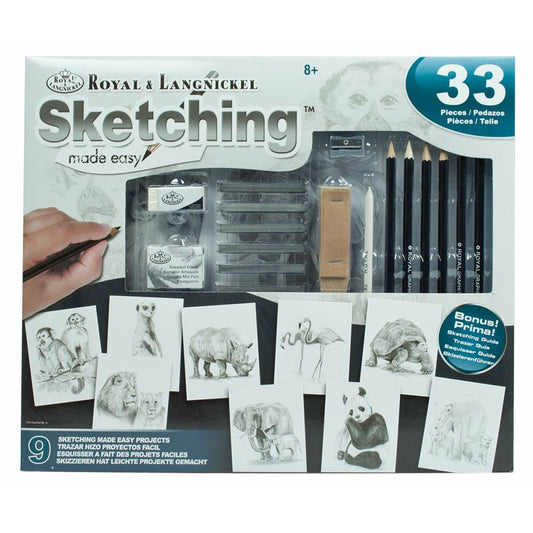 Piirustussetti Royal & Langnickel SKETCHING MADE EASY 33 Kappaletta