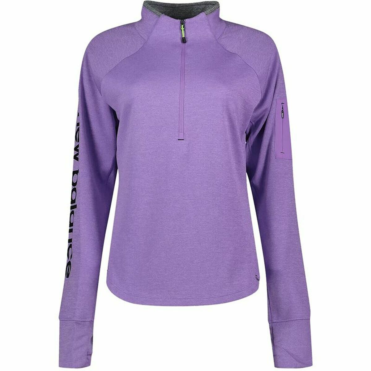 Naisten huputon collegepaita New Balance Impact Run Purppura