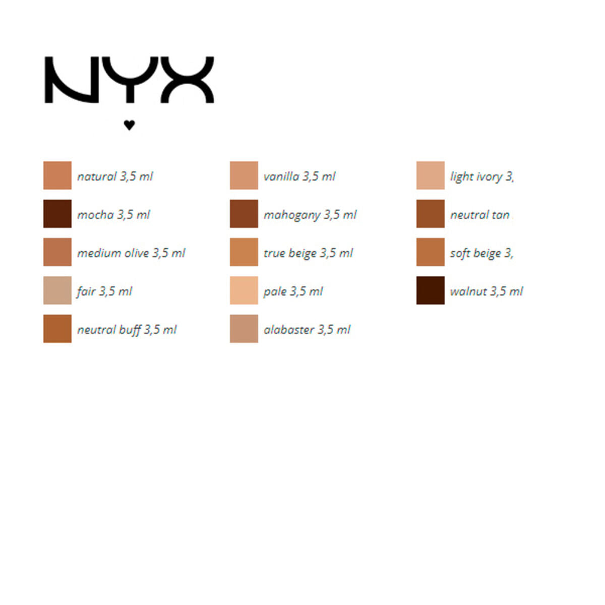 የፊት ጥገና ማቆም አይቻልም NYX (3.5 ml) አያቆምም