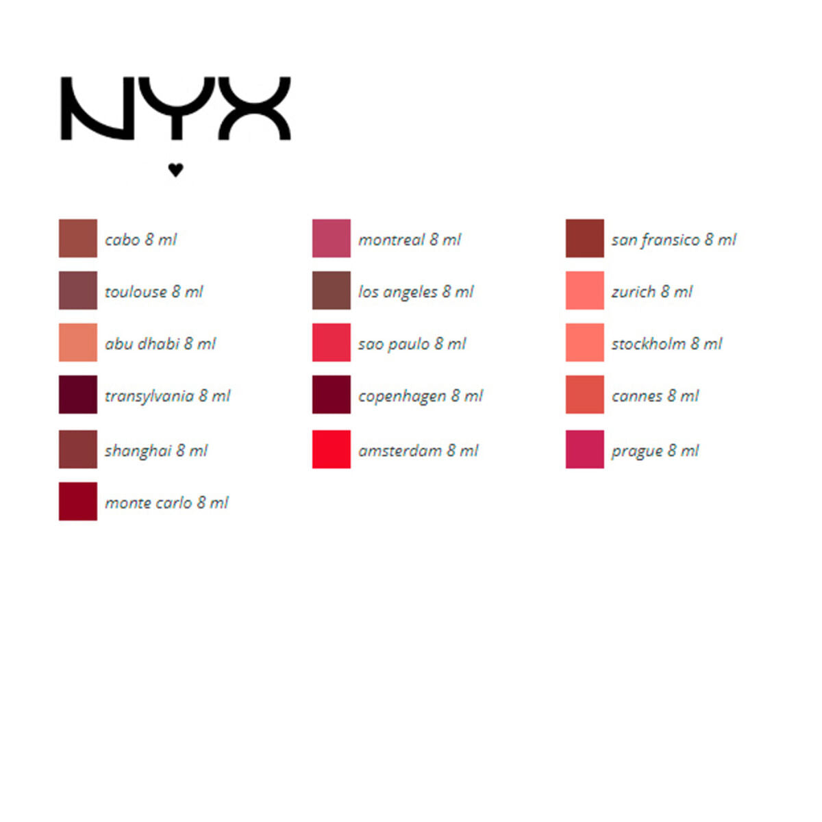 Huulipuna Soft Matte NYX (8 ml)