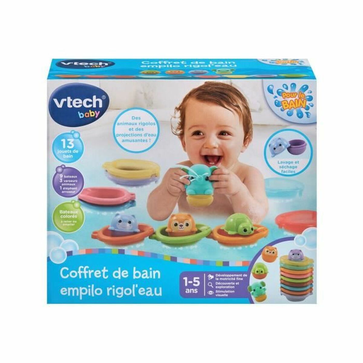 Opetuspeli Vtech Baby Coffret de Bain empilo rigo l´eu (FR)