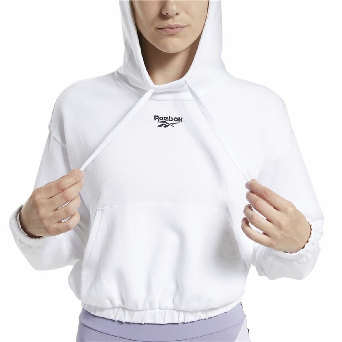 Naisten huppari Reebok Sportswear Cropped Valkoinen