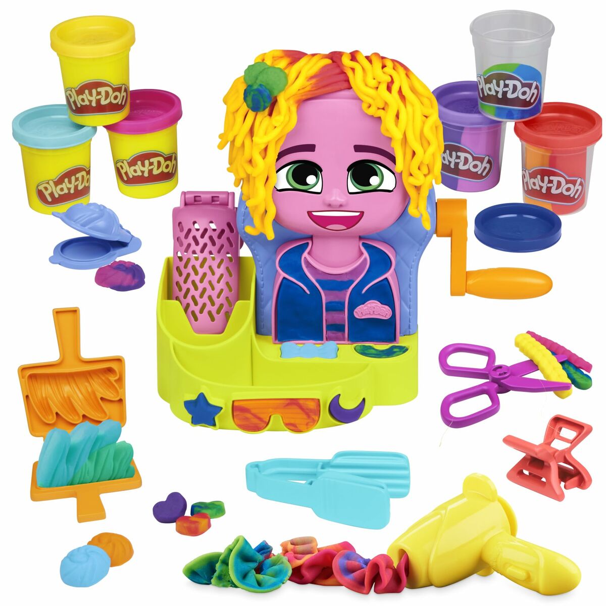 Muovailuvahapeli Hasbro Playdoh Lisätarvikkeet 6 purkkia Hiukset