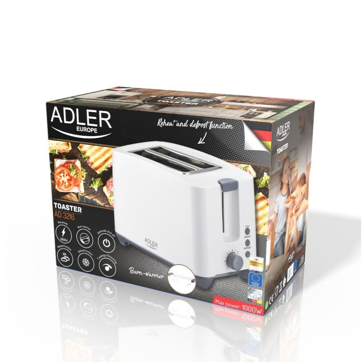 Leivänpaahdin Adler AD 3216 1000 W 750 W