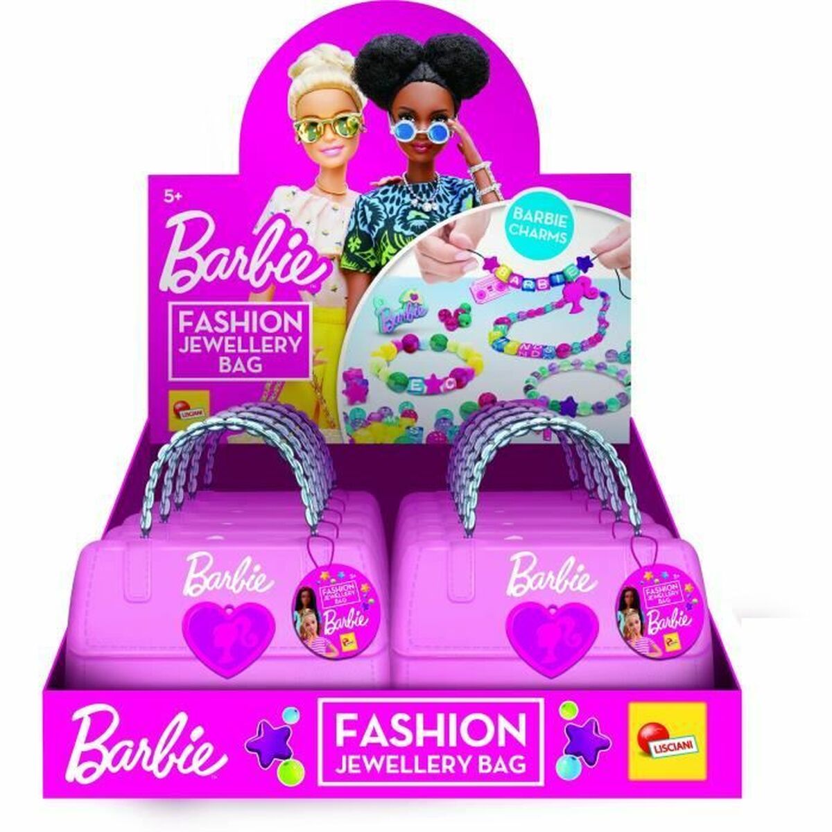 Rannekeaskartelusetti Lisciani Giochi Barbie Fashion jewelry bag Muovinen (12 Kappaletta)